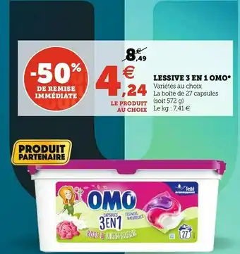 U Express Omo lessive 3 en 1* offre