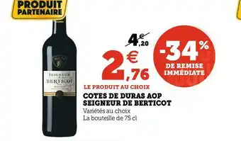 U Express Seigneur de berticot cotes de duras aop offre