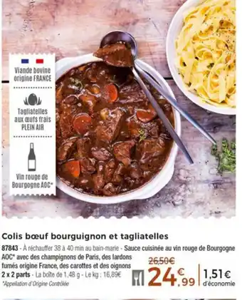 Thiriet Colis Boeuf Bourguignon Et Tagliatelles offre