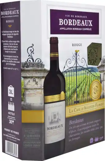 Carrefour LA CAVE D'AUGUSTIN FLORENT A.O.P. BORDEAUX offre