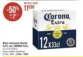 Casino Supermarchés CORONA Extra Bière mexicaine Blonde 4,5% vol offre