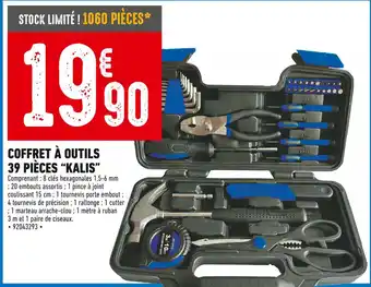 Brico Cash COFFRET À OUTILS 39 PIÈCES “KALIS” offre