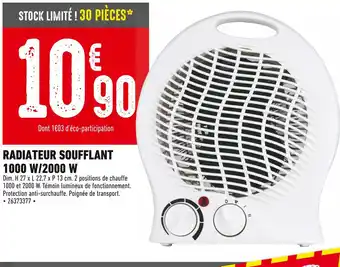 Batkor RADIATEUR SOUFFLANT 1000 W/2000 W offre