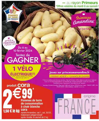 Cora x Carrefour Cora Pommes de terre de consommation à chair blanche offre