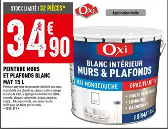 Oxi PEINTURE MURS ET PLAFONDS BLANC MAT 15 L