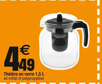 Cora x Carrefour Théière en verre 1,5 L offre