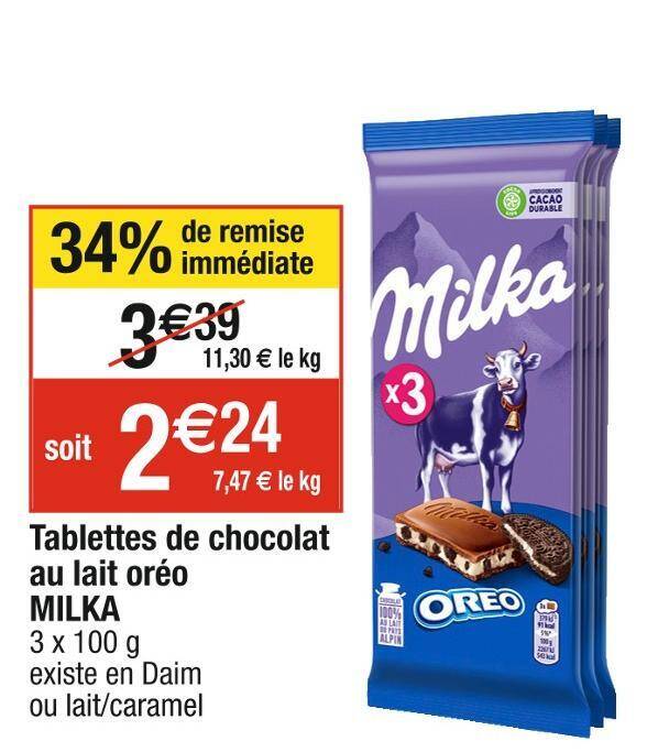 Promo Milka Tablettes De Chocolat Au Lait Oréo Chez Cora 4934