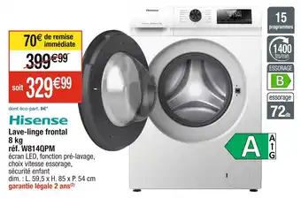 Cora x Carrefour Hisense Lave-linge frontal 8 kg offre