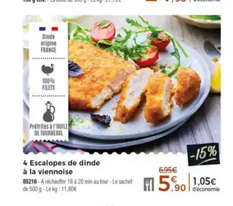 Thiriet 4 Escalopes De Dinde a La Viennoise offre