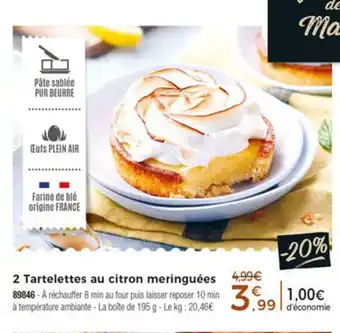 2 Tartelettes Au Citron Meringuées