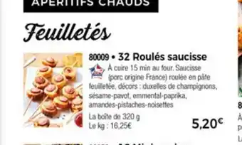 Thiriet 32 Roulés Saucisse offre