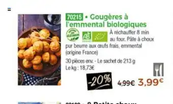 Gougéres A l'emmental Biologiques
