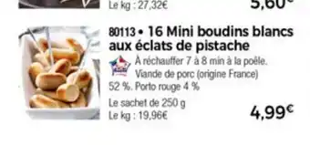 16 Mini Boudins Blancs Aux éclats De Pistache