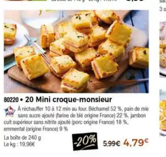 Thiriet 20 Mini Croque-Monsieur offre
