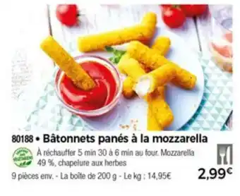 Batonnets Panés A La Mozzarella
