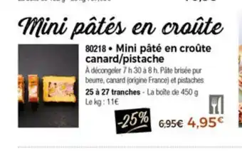 Thiriet Mini Paté En crouté Canard/Pistache offre