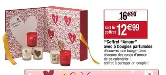 Cora x Carrefour Coffret Amour avec 5 bougies parfumées offre