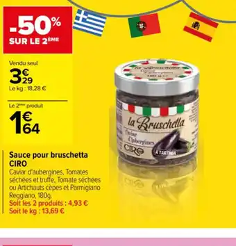 Carrefour Sauce pour bruschetta CIRO offre