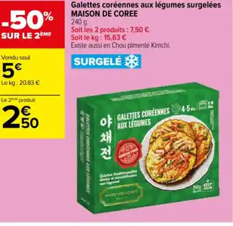 Carrefour Galettes coréennes aux légumes surgelées MAISON DE COREE offre