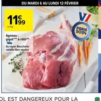 Carrefour Agneau : gigot à rôtir(m) offre