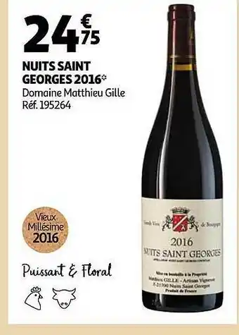 Nuits Saint Georges 2016 Domaine Matthieu Gille
