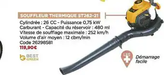 Bricomarché Souffleur Thermique St262-21 Best Green offre