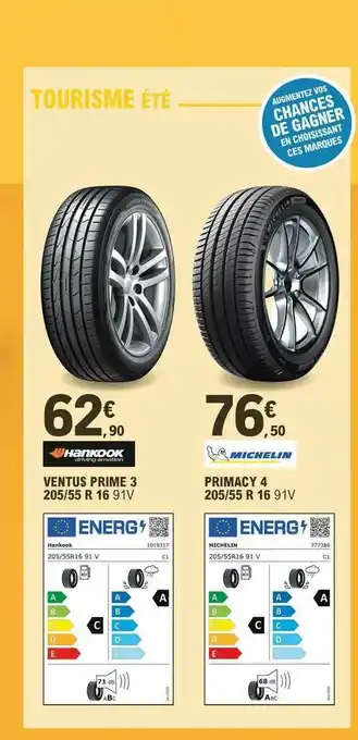 Ventus Prime 3 205-55 R 16 91v Hankook, Primacy 4 205-55 R 16 91v Michelin