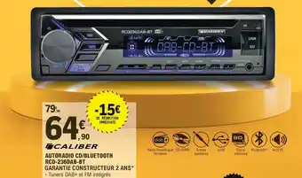 E.Leclerc L'Auto Autoradio Cd-bluetooth Rcd-236dab-bt Caliber offre