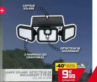 Gifi Lampe Solaire Détecteur De Mouvement 3 Têtes offre