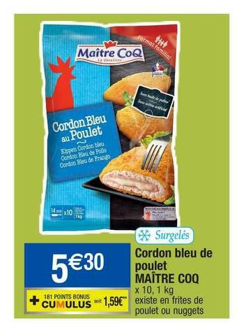 Migros Cordon Bleu De Poulet Maître Coq offre