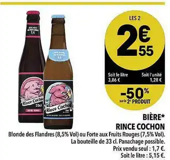 Supeco Bière Rince Cochon offre