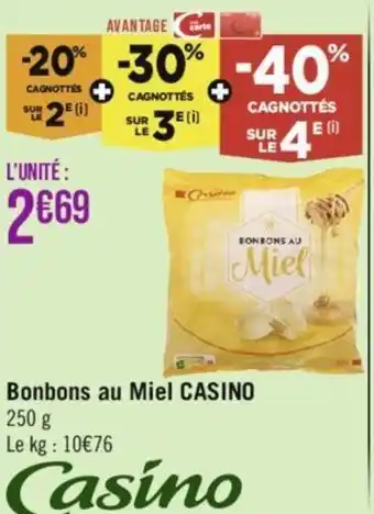 Géant Casino Bonbons au Miel CASINO offre