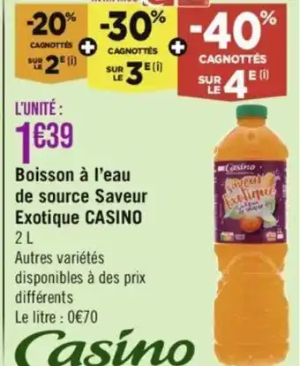Géant Casino Boisson à l'eau de source Saveur Exotique CASINO 2L offre