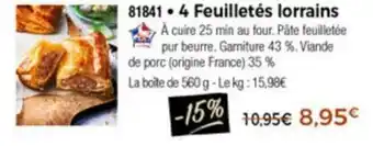 Thiriet 4 Feuilletés lorrains offre