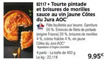 Thiriet Tourte pintade et brisures de morilles sauce au vin jaune côtes du jura AOC offre
