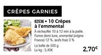 10 Crêpes à l'emmental