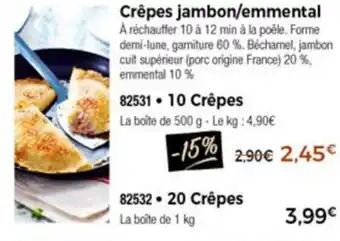 Thiriet Crêpes jambon/emmental offre