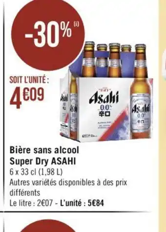 Géant Casino Bière sans alcool Super Dry ASAHI offre