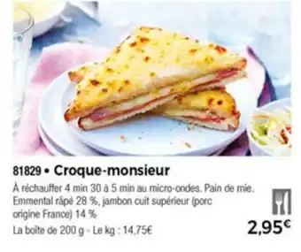 Thiriet Croque-monsieur offre