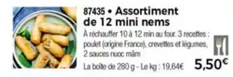 Thiriet Assortiment de 12 mini nems offre