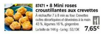 8 Mini roses croustillantes auc crevettes