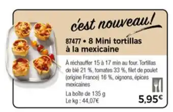 Thiriet 8 Mini tortillas à la mexicaine offre
