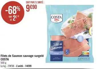 Géant Casino Filets de Saumon sauvage surgelé COSTA offre