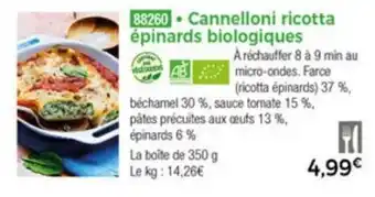 Thiriet Canneloni ricotto épinards biologiques offre