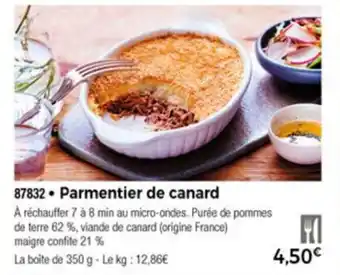 Thiriet Parmentier de canard offre
