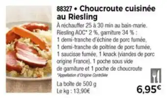 Choucroute cuisinée au riesling