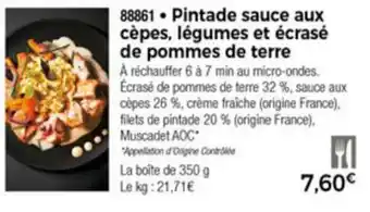 Thiriet Pintade sauce aux cèpes offre