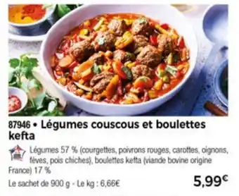Thiriet Légumes couscous et boulettes kefta offre