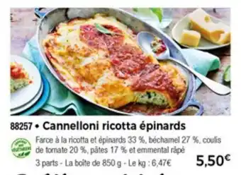 Thiriet Cannelloni ricotto épinards offre