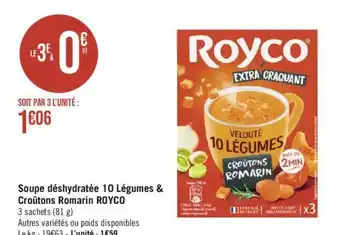 Géant Casino Soupe déshydratée 10 Légumes & Croûtons Romarin ROYCO offre
